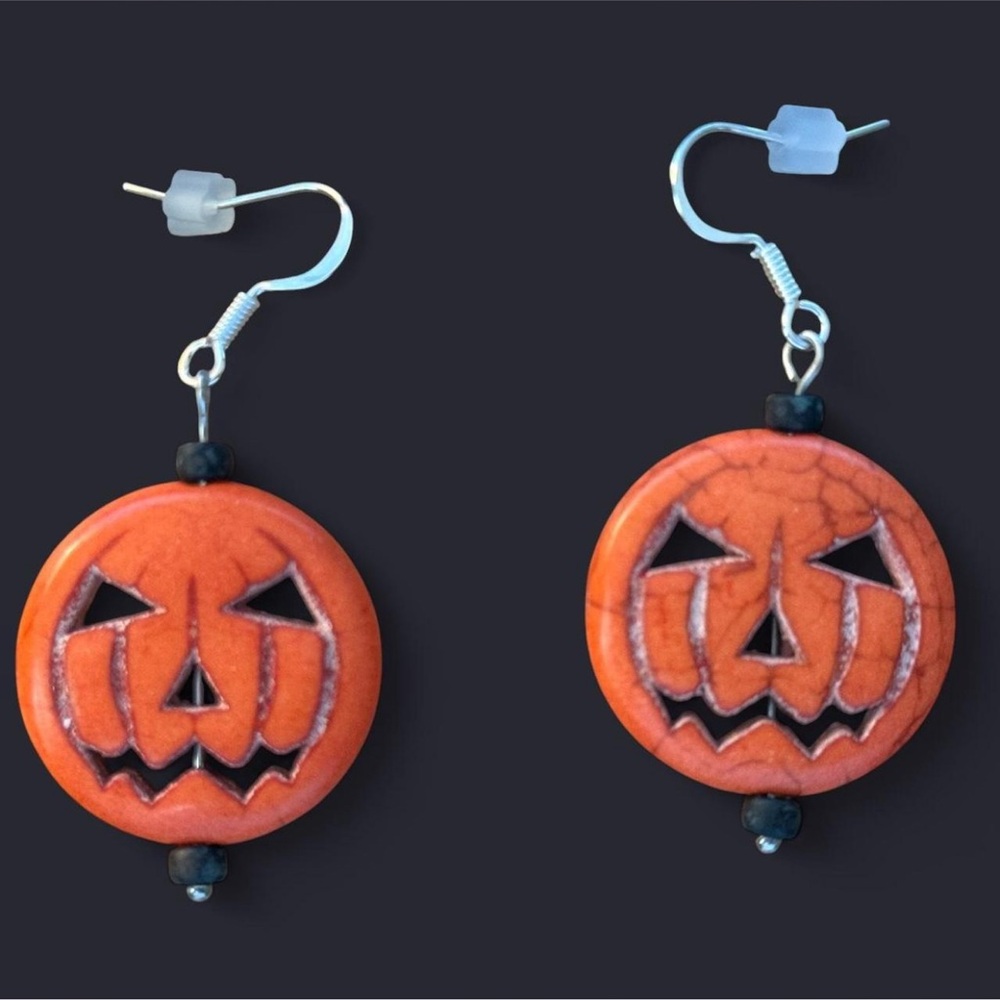 Halloween Pumpkin Earrings - Picture 1 of 1